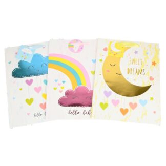 Baby Gift Bag Foil Accent Ribbon Handles Asst Xl