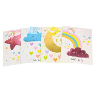 Baby Gift Bag Foil Accent Ribbon Handles Asst Lg