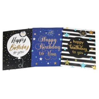 Happy Bday Gift Bag Dark Colors Asst Designs Lg