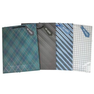 Gift Bag Manly Asst Patterns W/Rope Handles Xl