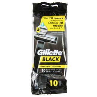 Gillette Black Fixed Razor 10 Ct