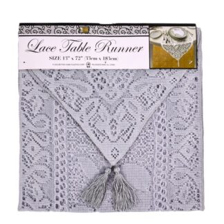 Fabric Lace Table Runner Asst Clrs