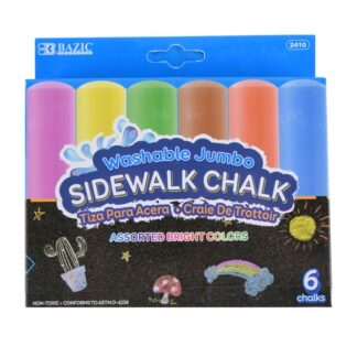 Bazic Chalks 6 Jumbo Sidewalk Chalks #2410