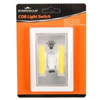 Kingman Cob Wall Light With Switch Rect. & Battery Operated