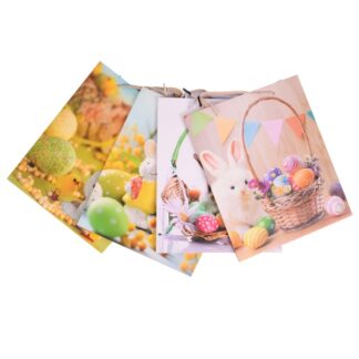 He Easter Gift Bag Paper Glitter Size"M" 4Asstd