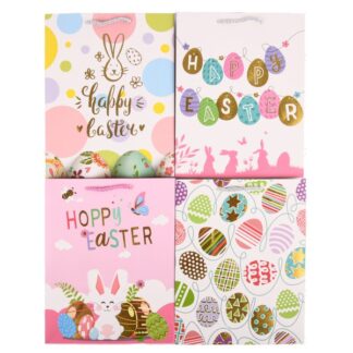 He Easter Gift Bag Paper Foil Silver Size"S" 4Asstd