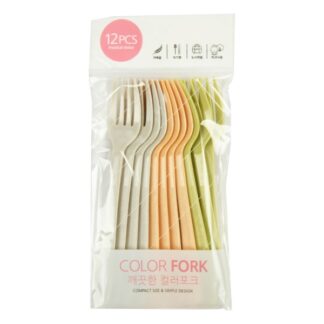 Plastic Fork 12Pcs W/Asst Colors