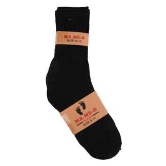 Mens Crew Socks 3Pk Black  Size 9-11