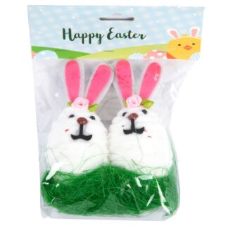 He Easter Bunny Ornament W/Grass