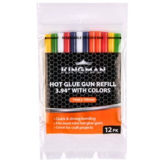 Kingman Glue Gun Refill 3.94" 12Pk W/Colors