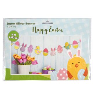 He Easter Paper Banner Glitter