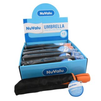 Nuvalu Umbrella Automatic 11" Long Orange& Blue Trim & Handle