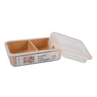 Plastic Food Container Rect.1.5L 2 Divide
