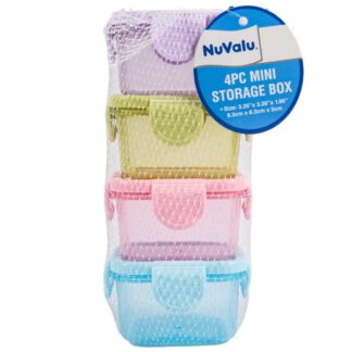 Nuvalu Mini Plastic Container Sq 4Pcs 8.3*8.3*5Cm/Pc 154G/Set