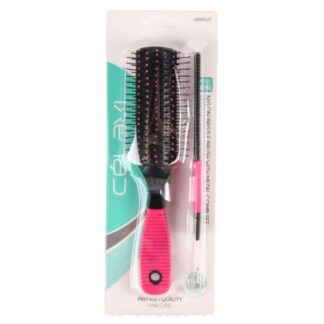 Celavi Hair Brush Nylon Bristle With Metal Comb Set