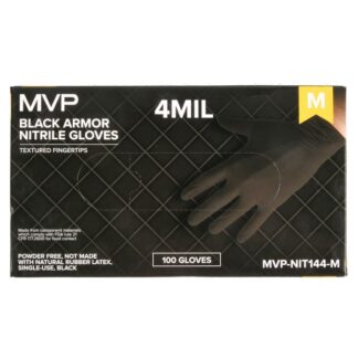 4 Mil Black Armor Nitrile Gloves Medium
