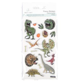16 Ct Dinosaur Pufft Sticker 3.4" X 6.22"