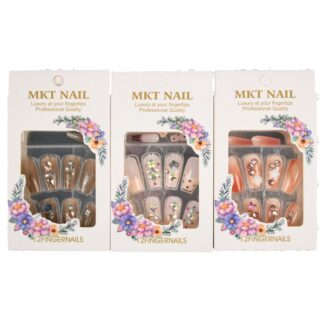 Mkt Fingernails Assorted Multiple Jewels 12 Pc