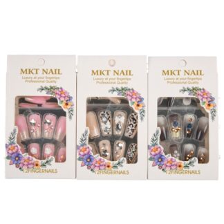 Mkt Fingernails Flowers And Bows 12 Pc