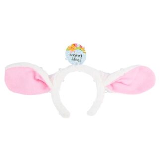 He Easter Headband W/Rabbit Ear White Color