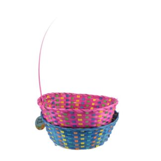 He Easter Oval  Bamboo Basket W/Asst Colors