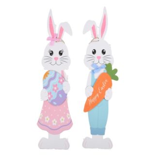 He Easter Wall Plaque W/Barnie Holding Egg & Carrot