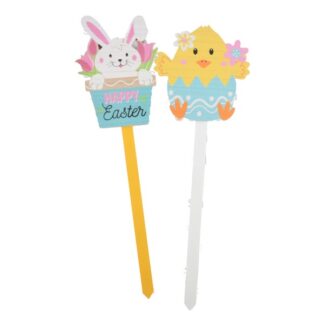 He Easter Yard Stake W/Barnie & Chick