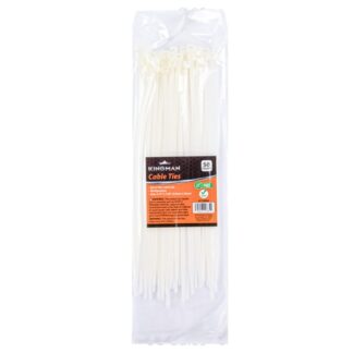 Kingman Cable Tie 0.14" X 7.85" White 50Pcs