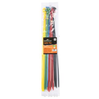Kingman Cable Tie 0.14" X 13.78" Asst Colors 50Pcs