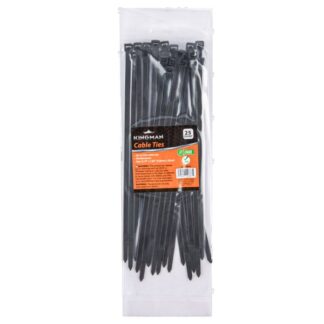 Kingman Cable Tie 0.19" X 7.85" Black 25Pcs