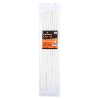 Kingman Cable Tie 0.19" X 11.8" White 15Pcs