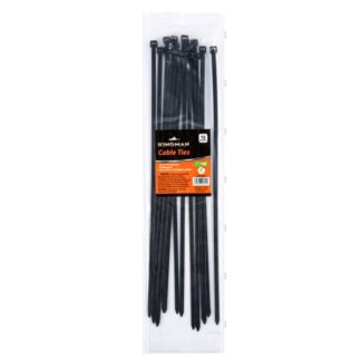 Kingman Cable Tie 0.19" X 11.8" Black 15Pcs