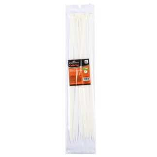Kingman Cable Tie 0.19" X 13.78" White 25Pcs