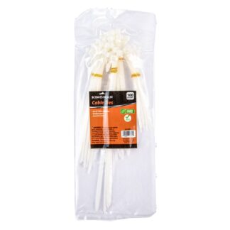 Kingman Cable Tie White 100Pcs W/Asst Sizes