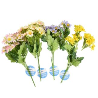 Artificial Flower Bundle W/Clrs Asst