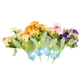 Artificial Flower Bundle W/Clrs Asst