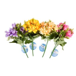 Artificial Flower Bundle W/Clrs Asst