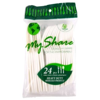 Bio Plastic Combo 24Ct Heavy Duty White