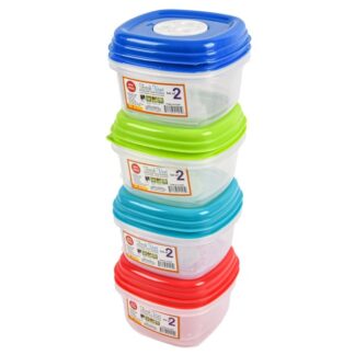 Plas Sq Food Storge W/Lid Vent Asst 21.9 Oz 2 Pk