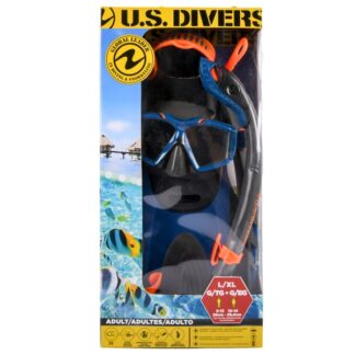 Hs Us Diver Sideview Mask Paradise Snorkel Blue Sz L/Xl