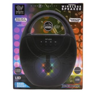Portable Speaker W/Lights & Built In Handle