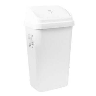 Sterilite 13 Gal Swingtop Wastebasket White