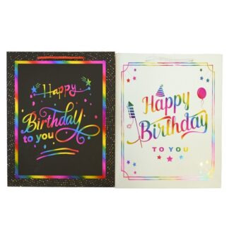 Gift Bag Medium Happy Birthday Assorted Colors/Design
