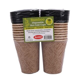 Bamboo Coffee Paper Cup W/Lid 12 Oz 16Ct