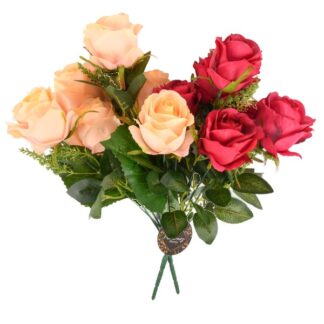 Artificial Flower Roses 2 Asst Colors