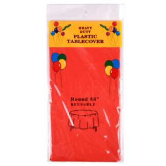 Heavy Duty Round Table Cover 84" Red