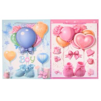 Gift Bag Babyshower Medium Asst Blue/Pink