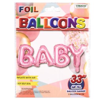 Trico 33" Air Fill Balloon "Baby" Pink