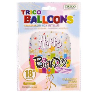 Trico 18" "Happy Birthday" Transparent Balloon