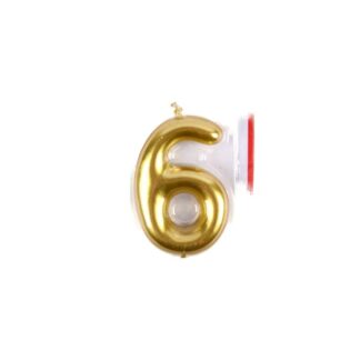 So Nice Metallic Birthday Candle #6 4" Gold